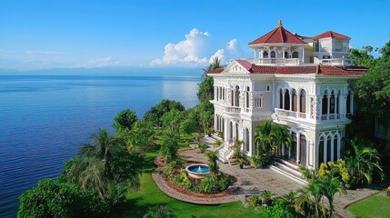 Naklejka premium Iloilo Luxury Home: Molo Mansion in the Philippines, Spanish Architecture Cityscape