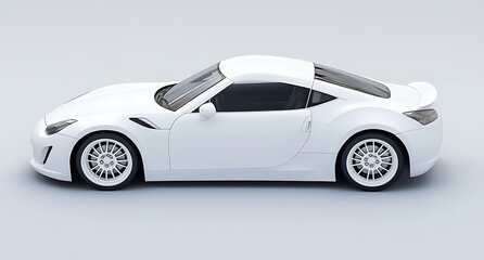 Obraz premium 3d model of white car isolated on a white background