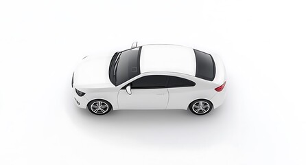 Fototapeta premium 3d model of white car isolated on a white background