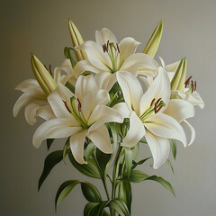 Fototapeta premium elegant white lily arrangement