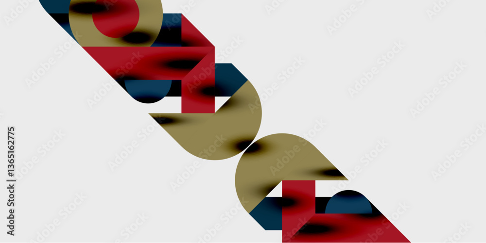 Aufkleber Modern abstract background featuring circles, lines, and triangles in a dynamic geometric composition. Perfect for stylish, tech, or creative-themed designs