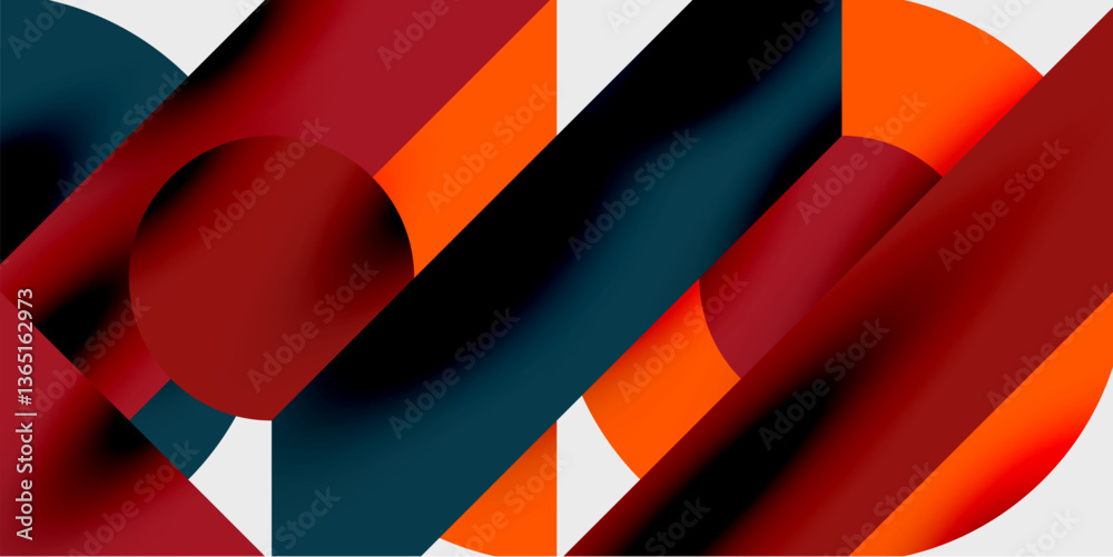 Poster Vibrant abstract background circles with smooth gradients, creating a dynamic and modern design. Ideal for creative, tech, or contemporary-themed projects