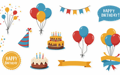 set of birthday party elements