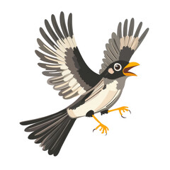 Obraz premium soaring Bird: Depicting a dynamic illustration of a bird, mid-flight with wings spread against a clean background. It's a celebration of freedom and the grace of nature.