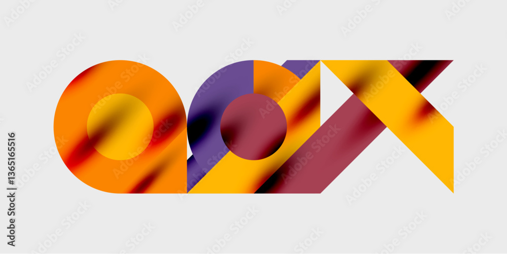 Aufkleber Modern abstract background featuring circles, lines, and triangles in a dynamic geometric composition. Perfect for stylish, tech, or creative-themed designs