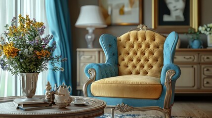 Obraz premium Elegant Armchair in Luxurious Living Room