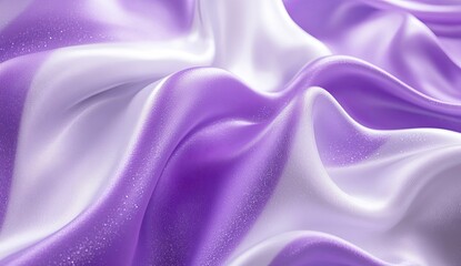 Fototapeta premium Fluid, shimmering fabric in lavender and white. Soft, elegant drapes