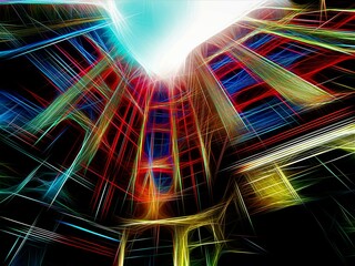 neonowy dziedziniec © Rafael
