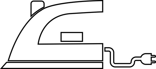 Iron icon. Isometric vector of smoothing-iron for web and app design isolated on transparent background. Home appliance, Steam generator ironing laundry symbol heat clothe iron.
