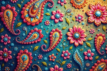 Subtle, repeating paisley motif, creates unified backdrop , paisley, subtle, geometric