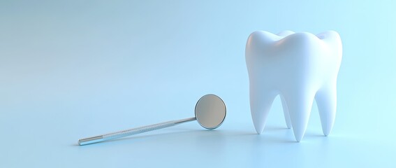 Healthy Tooth and Dental Mirror