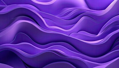 Obraz premium Abstract purple wavy layers. Dynamic, fluid, 3D, flowing shapes