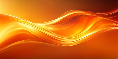 Naklejka premium Abstract Wave Flowing with Warm Golden Orange Light Background