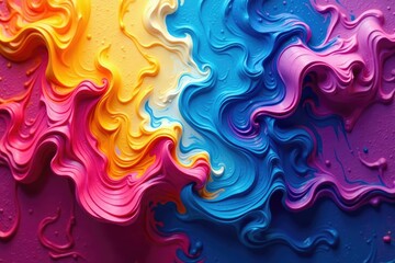 Fototapeta premium Abstract swirling paint textures in vibrant hues, spiral, motion