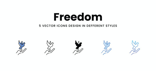 Freedom vector icons set stock illustration