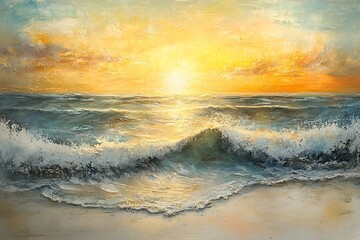 Enchanting Ocean Sunset Where Water and Sky Seamlessly Blend