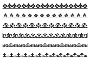 Set of decorative seamless ornamental border - Vector modular
