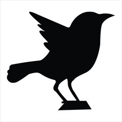 Bird silhouette black color vector art illustration design. 
