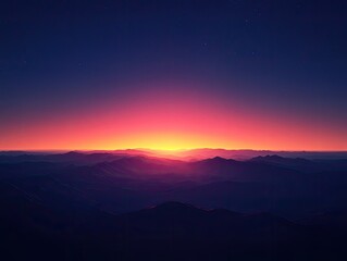 Fototapeta premium Fiery Sunset Over Mountain Range.