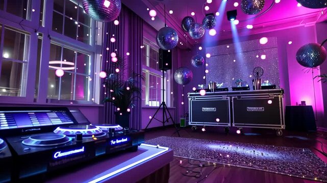 Sweet sixteen birthday bash with a DJ, dancing, and glamorous decorations