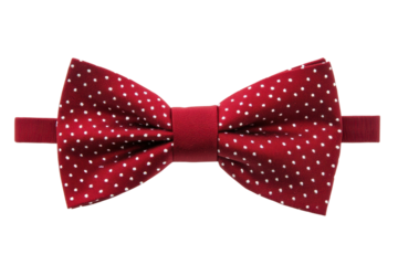 Red polka dot bow tie fashion accessory for elegant styling, cut out