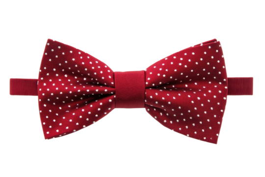 Red polka dot bow tie fashion accessory for elegant styling, cut out