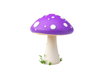 Cartoon Purple Mushroom Illustration