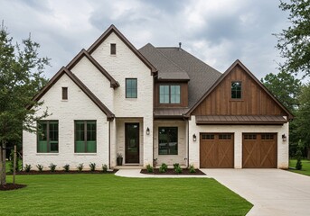 Modern house in the garden