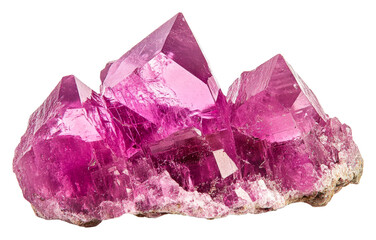 Fototapeta premium Luminous pink crystal formation natural environment view cut out