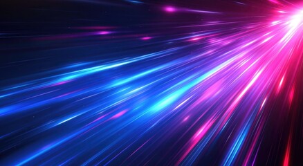 Dynamic Abstract Lines of Neon Light Radiating Outward