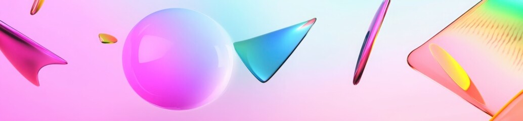 Abstract Geometric Shapes in Vibrant Pastel Colors