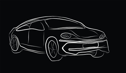 Fototapeta premium Car lineart 