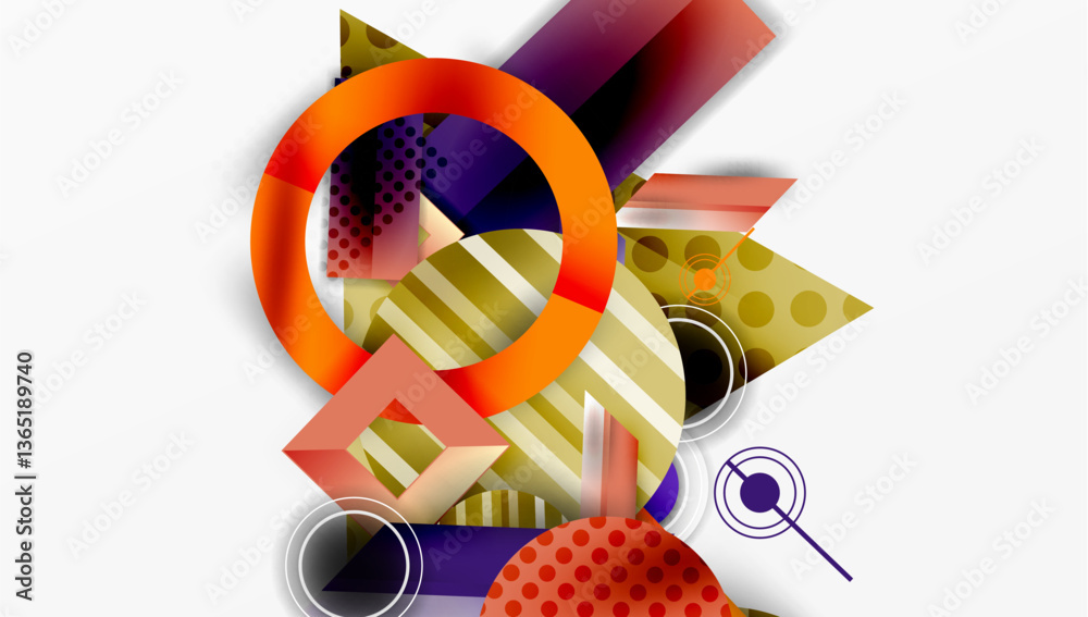 Aufkleber Dynamic complex geometric abstract background