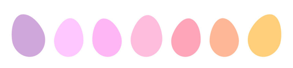 Colorful pastel Easter eggs collection. Vector illustration.
