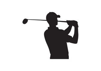 Golf player silhouette vector
