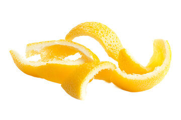 A close up shot showing the vibrant yellow peel of a citrus fruit against a black background space