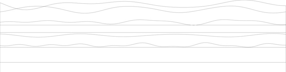 Minimalist abstract line art with undulating waves and horizontal divisions.