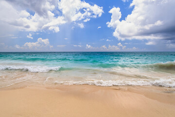 Beautiful Tulum beach at Caribbean sea, Mexico
