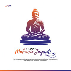 Mahavir Jayanti Celebration | Jain Festival | Lord Mahavir Illustration