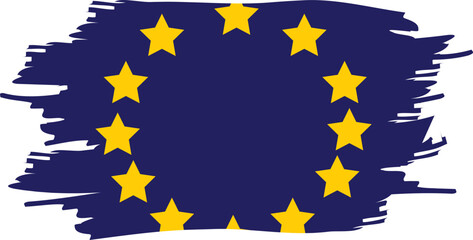 Europe Map And Flag Vector Image