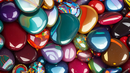 multi-colored pebbles