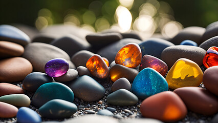 colorful pile of rocks