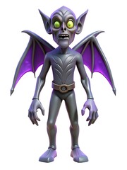Ilustración 3D de una horrible criatura nocturna alada: diseño de monstruo de fantasía oscura