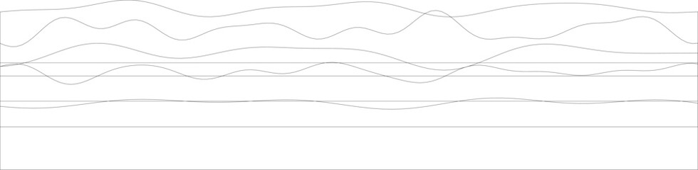 Abstract line art with flowing patterns on white background.