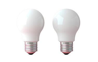 Set of two white LED light bulbs on a transparent background 