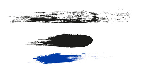 Black brush stroke set isolated on background. Paint brush stroke vector for ink paint, grunge design element, dirt banner, watercolor design, dirty texture. Trendy brush stroke, vector illustration