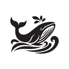 vector image of a whale fish