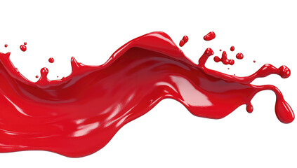 a vibrant splash of red paint showcasing fluid motion and textur