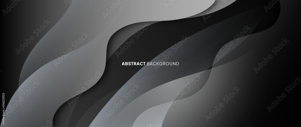 Poster Grey abstract background with subtle color gradations and shaded curved lines. A neatly arranged wave-like pattern.	