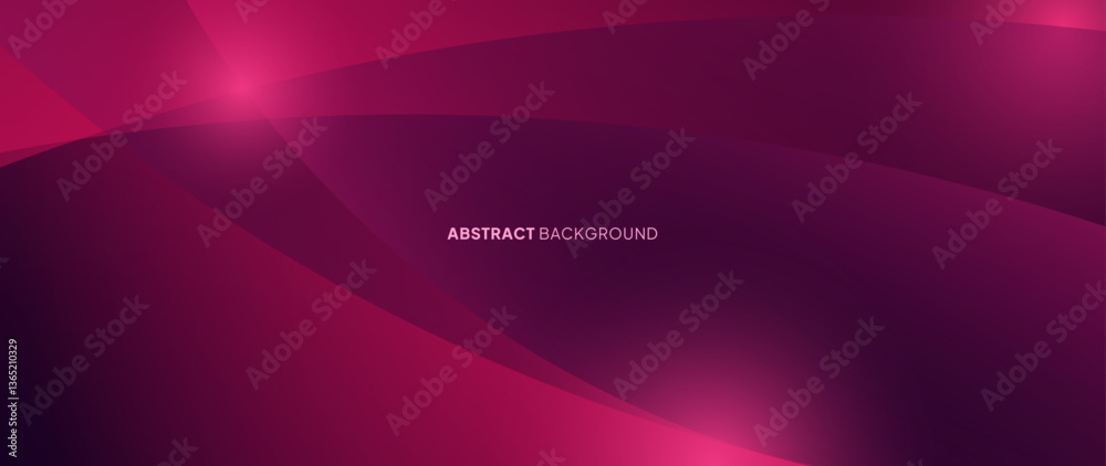 Poster light lines with curved patterns arranged neatly with pink color gradation on a dark background